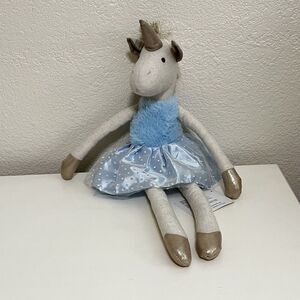 Orange Tree Toys Kids Blue Unicorn Ballerina Rag Doll Plush Tutu 20" NWT